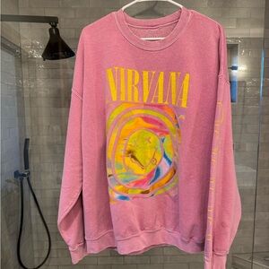 Urban Outfitters Nirvana Sweatshirt- pink
